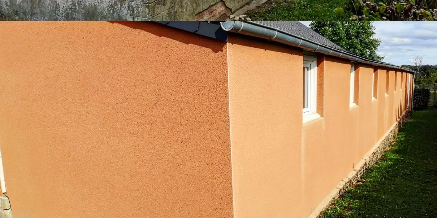 Soubassement, enduit repris : après les travaux
